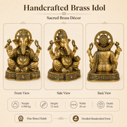 Handcrafted Antique Brass Ganesha Idol