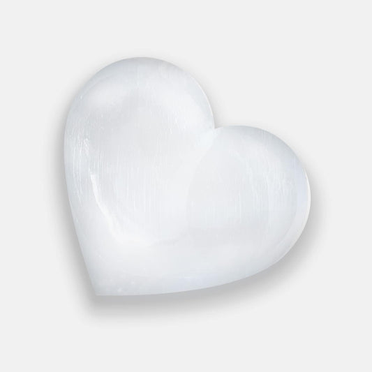 Heart Shaped Selenite Worry Stone with Healing & Calming Effects, Selenite Crystals for Healing