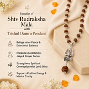 Shiv Rudraksha Mala with Trishul Damru Pendant