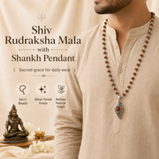 Shiv Rudraksha Mala with Shankh Pendant