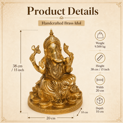Handcrafted Brass Ganesha Idol