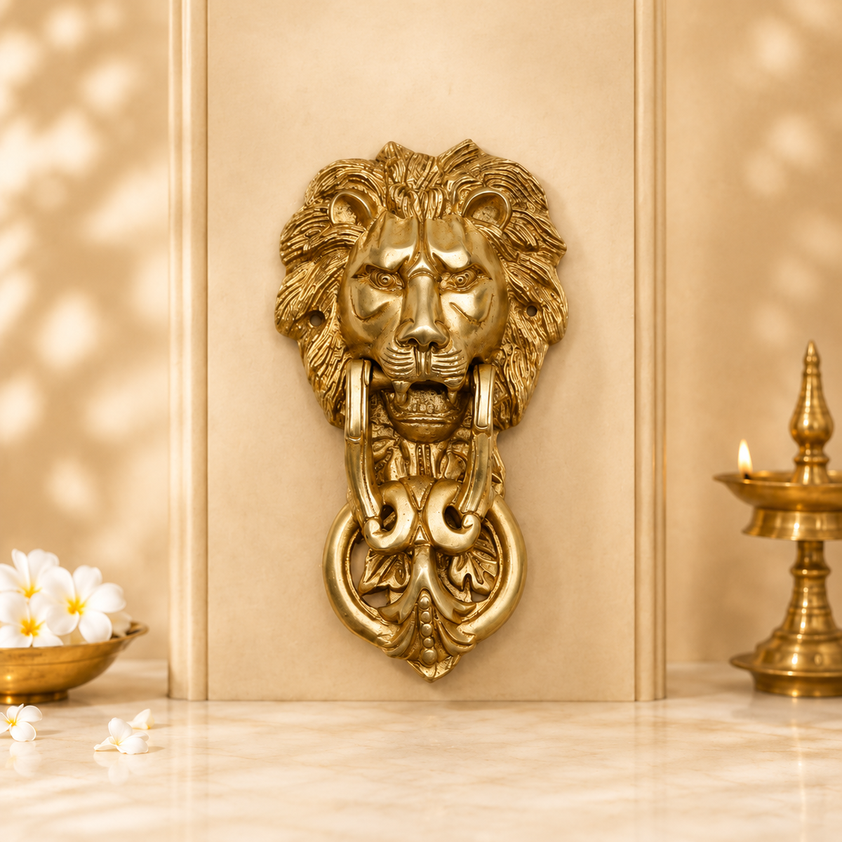 Handcrafted Brass Lion Door Knocker