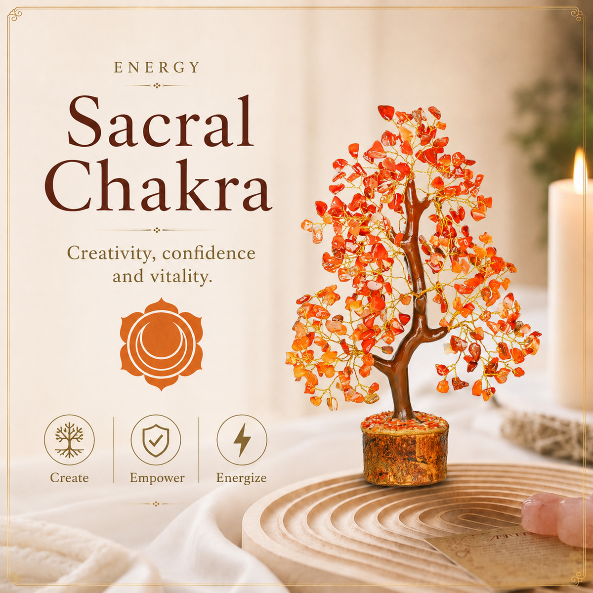 Carnelian Crystal Tree for Confidence, Energy & Success
