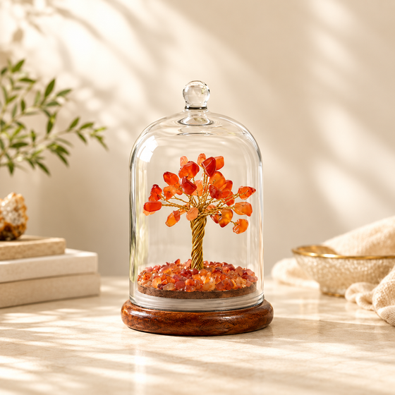 Carnelian Dome Tree Under Glass Cloche