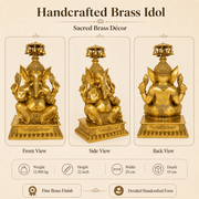Handcrafted Brass Ganesha Idol with Hanging Bells
