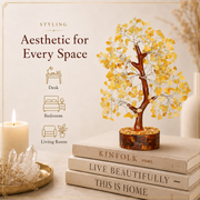 Yellow Aventurine Crystal Wooden Tree for Confidence & Abundance