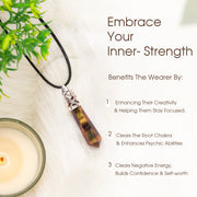 Tiger Eye Crystal Point Pendant for Confidence and Clarity