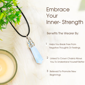 Opalite Crystal Point Pendant – Perfect for Meditation and Chakra Healing