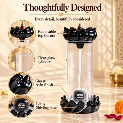 Shivling Backflow Incense Burner | Lotus Smoke Fountain