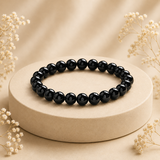 Black Tourmaline Certified Healing Crystal Bracelet