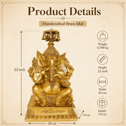 Handcrafted Brass Ganesha Idol with Hanging Bells