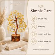 Yellow Aventurine Crystal Wooden Tree for Confidence & Abundance