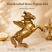 10 Inch Brass Pegasus Winged Horse Idol