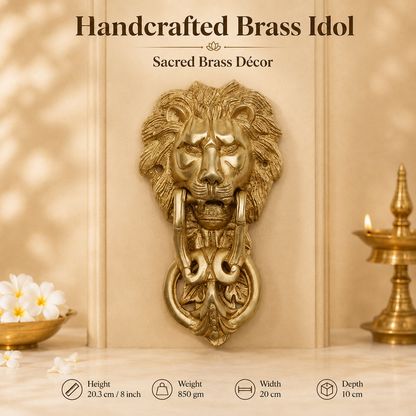Handcrafted Brass Lion Door Knocker