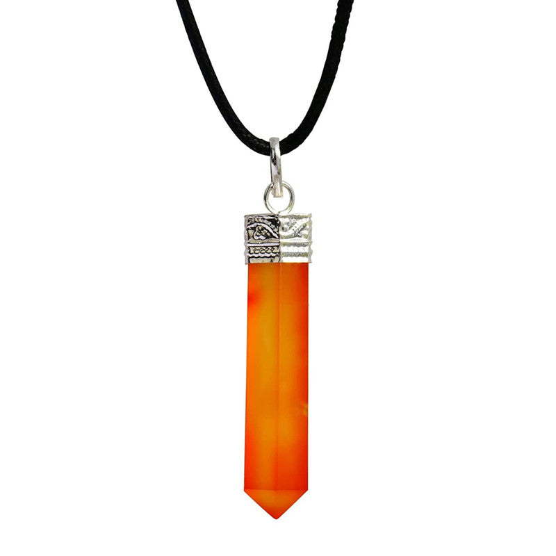 Carnelian Crystal Pencil Pendant