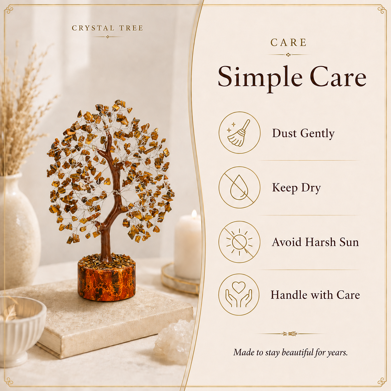 Buy Tiger’s Eye Crystal Wooden Tree