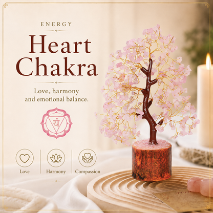 Buy Rose Quartz Crystal Tree with Golden Wire