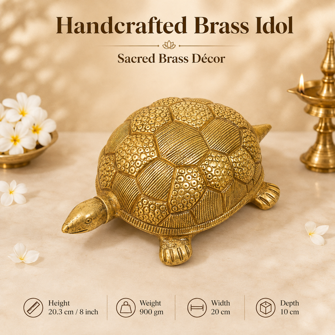 Handcrafted Brass Tortoise Idol