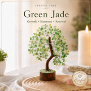 Buy Green Jade Crystal Wooden Tree With Silver Wire