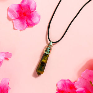 Tiger Eye Crystal Point Pendant for Confidence and Clarity