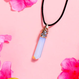 Opalite Crystal Point Pendant – Perfect for Meditation and Chakra Healing