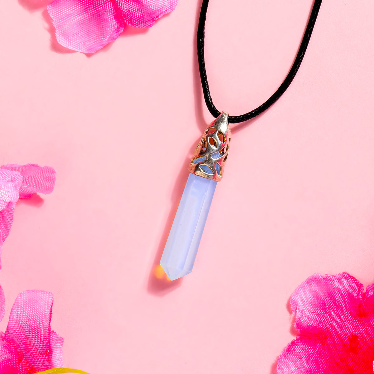 Opalite Crystal Point Pendant – Perfect for Meditation and Chakra Healing