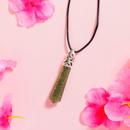 Green Jade Crystal Point Pendant