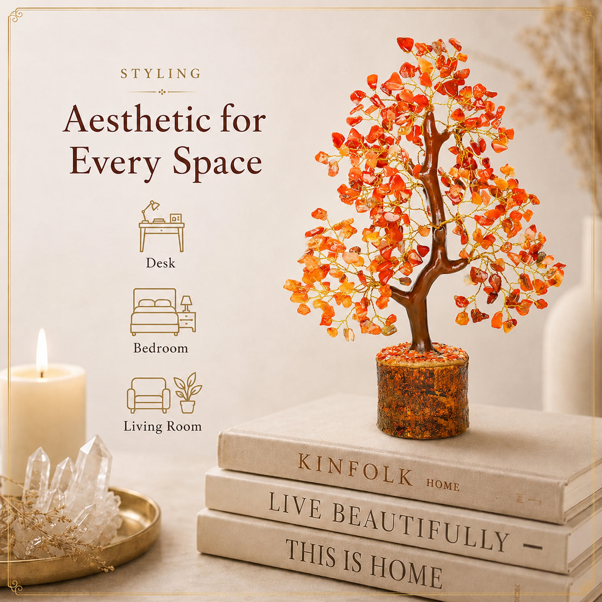 Carnelian Crystal Tree for Confidence, Energy & Success