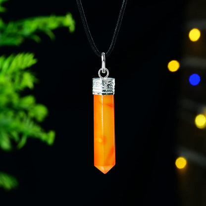 Carnelian Crystal Pencil Pendant