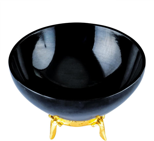 Handcrafted Black Tourmaline Crystal Bowl for Healing and Home Decor