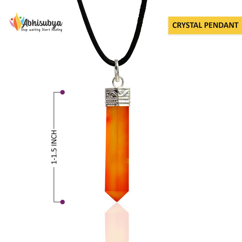 Carnelian Crystal Pencil Pendant