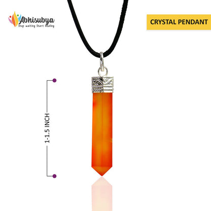 Carnelian Crystal Pencil Pendant