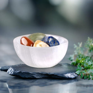 Selenite Crystal Bowl For Cleansing and Charging Crystals