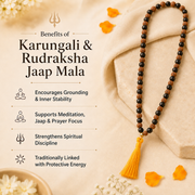 Karungali & Rudraksha Jaap Mala with Saffron Tassel