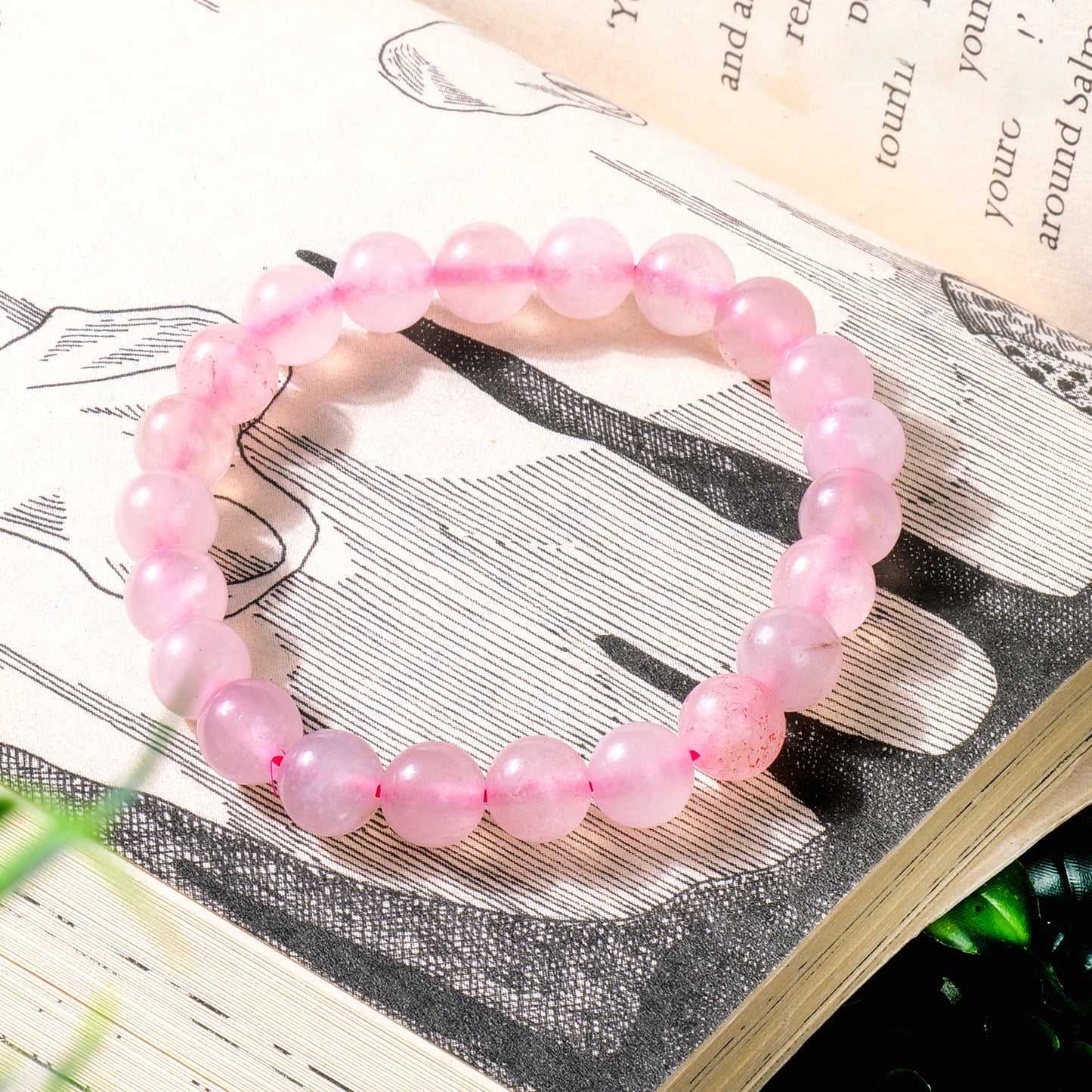 Rose Quartz Taurus Zodiac(वृषभ राशि) Certified Healing Crystal Bracelet