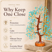 Turquoise Crystal Tree for Home, Office and Meditation