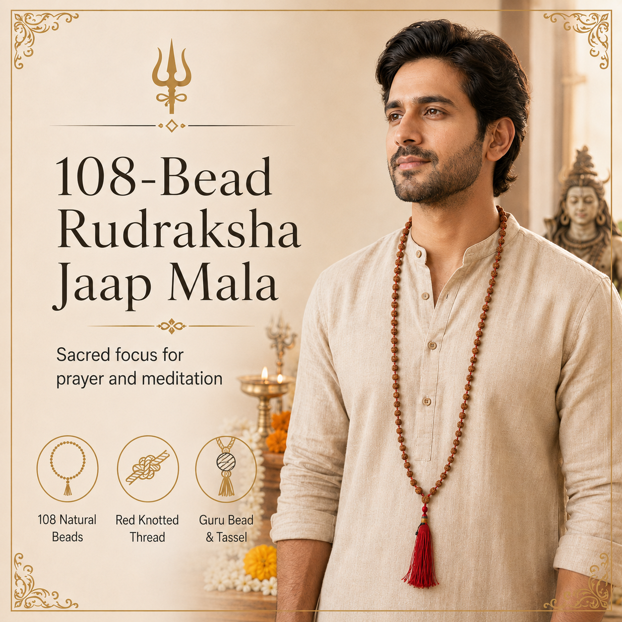 108-Bead Rudraksha Jaap Mala