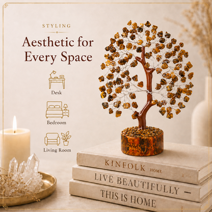 Buy Tiger’s Eye Crystal Wooden Tree