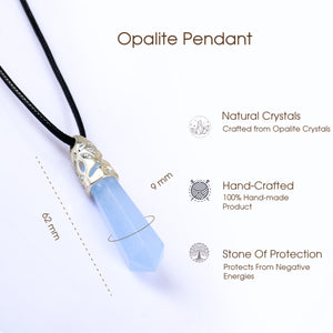 Opalite Crystal Point Pendant – Perfect for Meditation and Chakra Healing