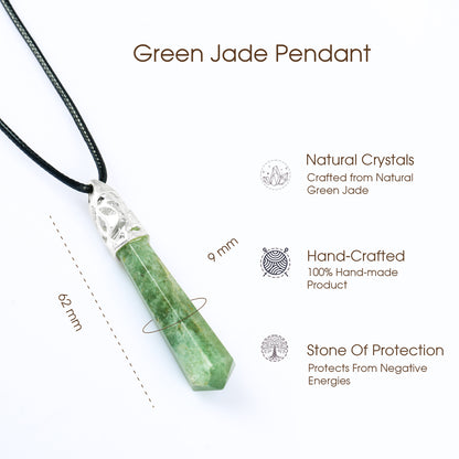 Green Jade Crystal Point Pendant