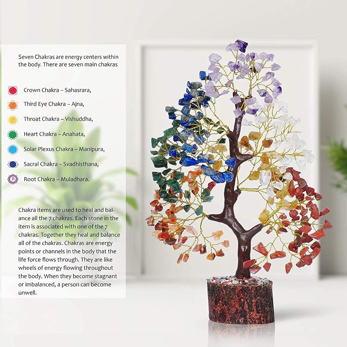 Seven Chakra Crystal Tree for Healing and Balancing Energy Home Decor