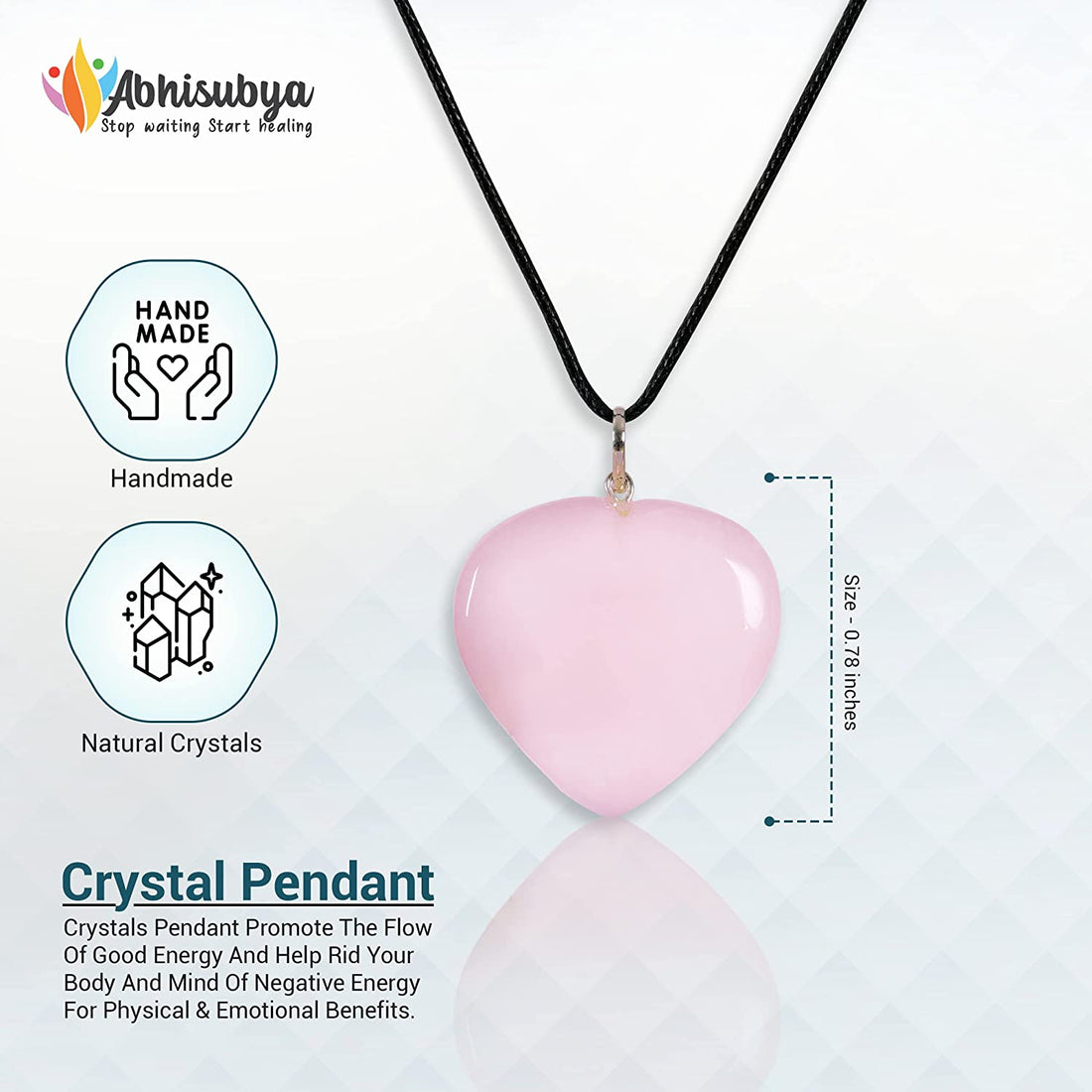 Rose Quartz Crystal Pendant For Women