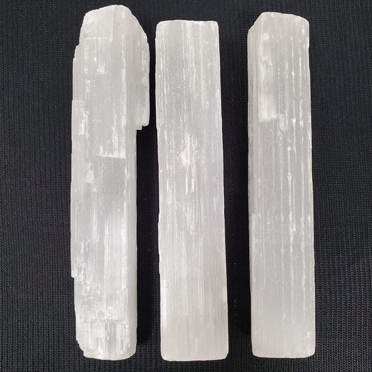 4" Set of 3 Natural Selenite Sticks for Cleansing and Energy Healing