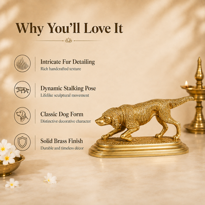 Handcrafted Brass Dog Idol