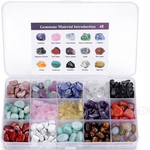 15 Healing Crystals and Stones Set - Tumbled and Polished Chakra Stone