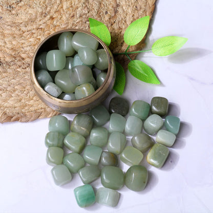 Green Jade Crystal Tumbled Stone For Healing (500Gm)