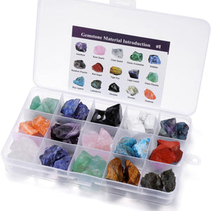 15 Healing Crystals and Stones Set - Raw Chakra Stones Collection