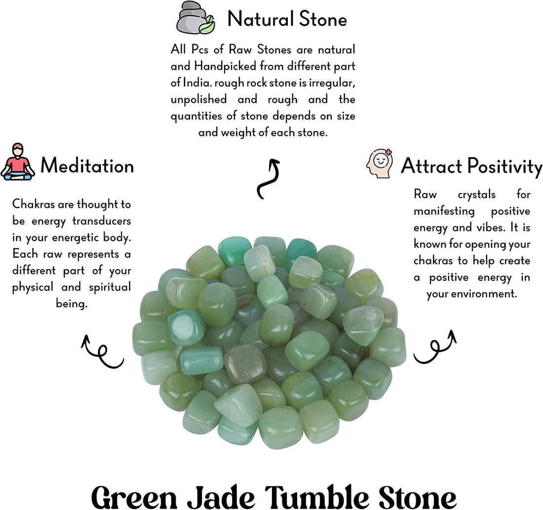 Green Jade Crystal Tumbled Stone For Healing (500Gm)