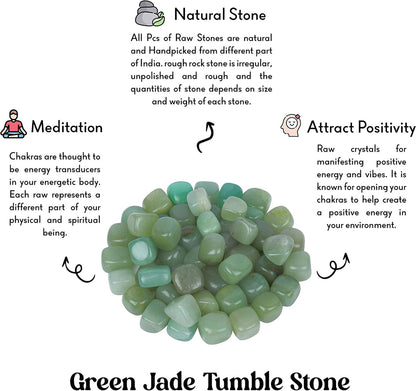 Green Jade Crystal Tumbled Stone For Healing (500Gm)