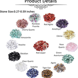 15 Healing Crystals and Stones Set - Tumbled and Polished Chakra Stone